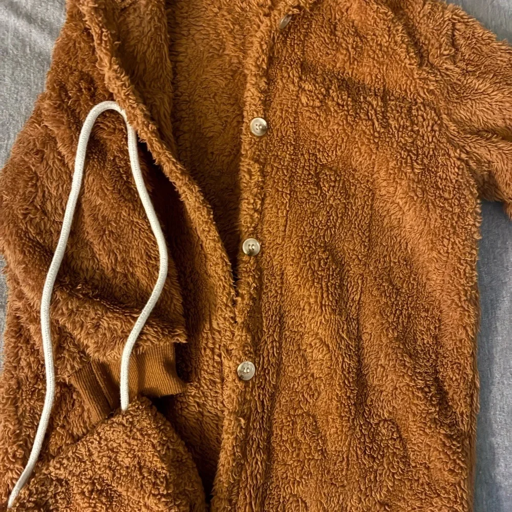 SHEIN Warm Brown Kids Jacket with Hood